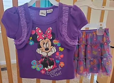 Disney Minnie Mouse Purple 2 Pcs Tutu Skort Set- Girls Size 3T • $12