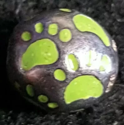 NEW RETIRED Miss Chamilia Sterling Enamel Lime Green Dog Paw Print Bead Charm • $18