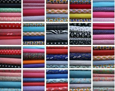 Polycotton Fabric Bundles Fat Quarters Squares Craft Sewing Floral Material • £7.59