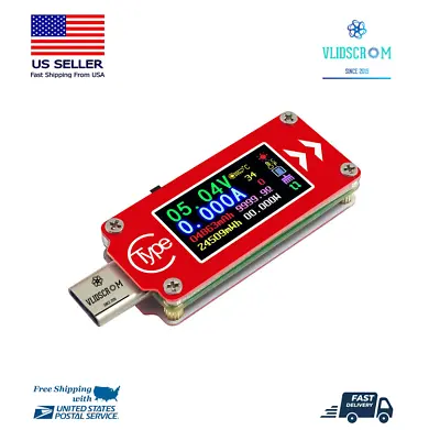 TC64 LCD Power USB Voltmeter Ammeter Voltage Current Meter TYPE C Display Tester • $19.49