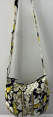 Vera Bradley Dogwood Clare Crossbody Shoulder Bag Purse Yellow Black Floral • $19.95