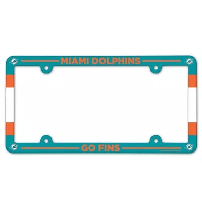 MIAMI DOLPHINS GO FINS 6 X12  LICENSE PLATE FRAME NEW WINCRAFT 🐬 • $12