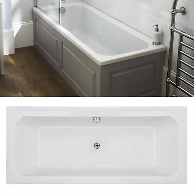 Hudson Reed Art Deco 1800 X 800mm Straight Bath White Acrylic Bathroom Tub • £239.95