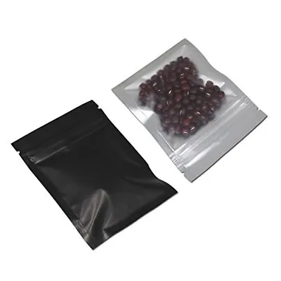 100 Pcs Mylar Zipper Lock Bag Food Storage Metallic Matte Foil Airtight Bags ... • $17.11