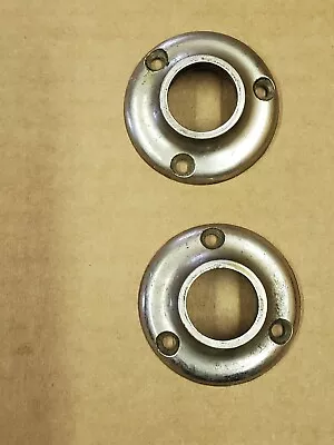 2 Vintage Round Chrome Round Door Knob Back Plates • $9.99