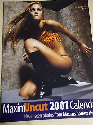 Maxim Magazine Uncut 2001 Calendar Leslie Bibb Sexy Cover Halle Berry Tyra Banks • $4.99