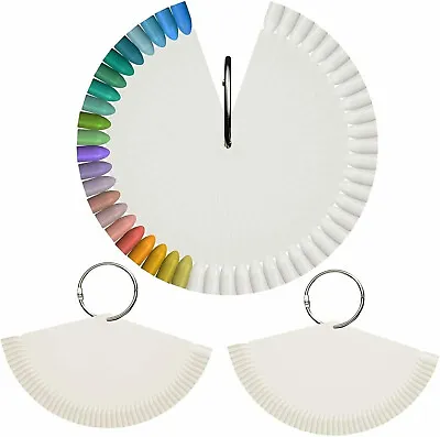 50 Display Nail Art Key Ring Wheel Fan Polish Practice Color Pop Tip Sticks • £2.99