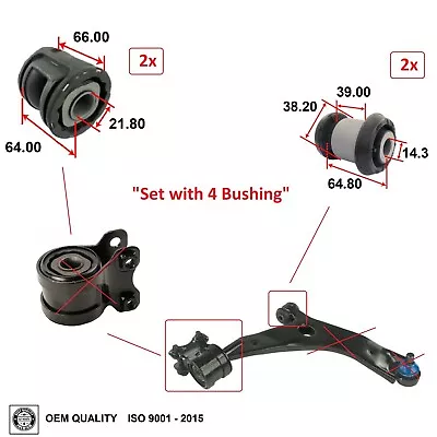 Control Arm Bushing Front LH & RH Pair For Volvo C30 C70 06-13 V50 S40 05-11 • $47.90