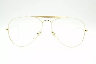 Vintage MCN 21 Sport Gold White Oval Glasses Frames Eyeglasses NOS • $50.27