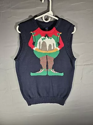 Route 66 Sweater Vest Unisex Medium Dark Blue Christmas Elf • $17.99