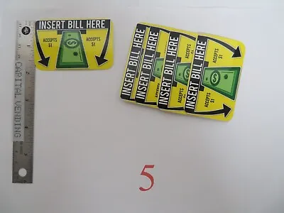 Mars MEI Dollar Bill Validator Insert Bill $1 Only Decal Quantity Of 5 Or 10 • $24.99