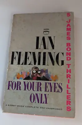 T-21 Rare Vintage Ian Fleming For Your Eyes Only 5 James Bond Thrillers 1963 • $7
