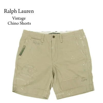 Polo Ralph Lauren Straight Fit Vintage Military Chino Shorts - Khaki - • $69.99