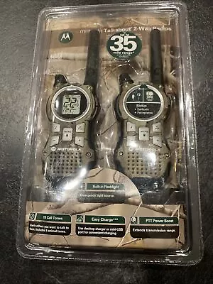 Motorola MR355R 2 Way Radios 22 Channels NOAA Weather Radio Rechargeable Camo • $68.99