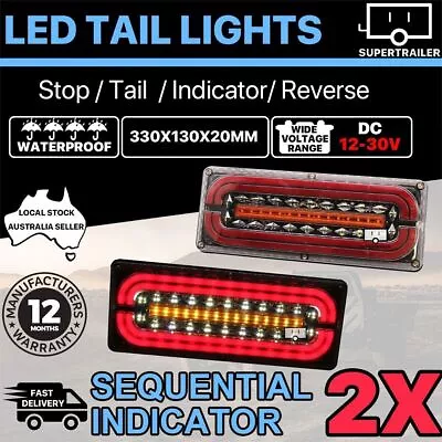 2X Sequential Indicator LED Tail Lights Trailer Ute Caravan Truck Stop 10-30V • $44.98