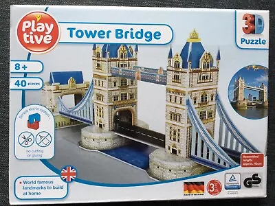 NEW London Tower Bridge 3D Jigsaw Puzzle 40 Piece Age 8+ • £9.99
