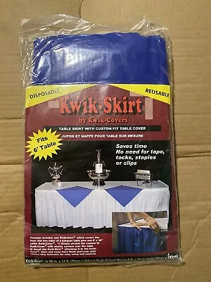 KWIK-SKIRT By Kwik-Covers 6’ X 30” Blue Table Skirt And Cover Reusable NEW • $5.75