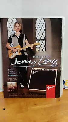 JOHNNY LANG FENDER THINLINE TELE VIBROKING GUITAR AMPLIFIER  1997  PRINT AD  S6 • $8.75