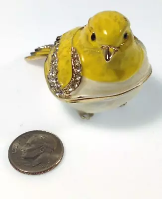 Ciel - 2  - Jeweled - Bird - Canary - Trinket Box - Swarovski Crystals • $10