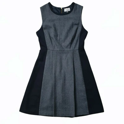 £2.99 • Buy Poem Oliver Bonas Dress Size 10 Grey Black Wool Lined Womens Work Party Occasion