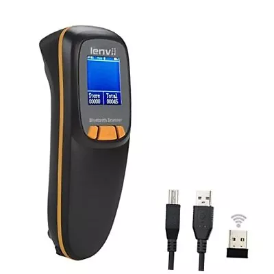 Portable Wireless Barcode Scanner With LCD Wearable Mini Bluetooth 2.4G Black • $74.98