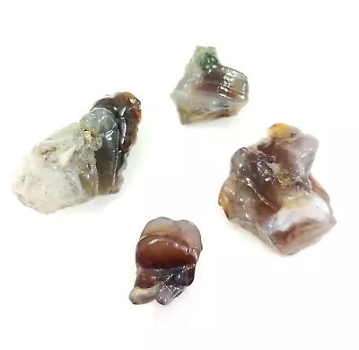 100% Natural Mexican Raw Fire Agate Polished Rough Gemstone 4 Pieces Lot 125cts • $17.99