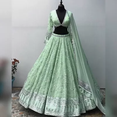 Party Pakistani Lehenga Choli Suit Anarkali Heavy Wedding Lengh Bollywood Indian • $70.99