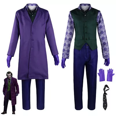 Batman The Dark Knight Joker Costume Party Fancy Dress Adult Cosplay Outfits • $81.02