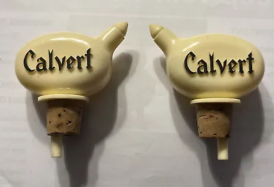 Set Of 2 Vintage Bottle Pourer Toppers Advertising CALVERT  Plastic • $4.29