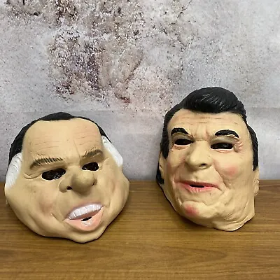 Lot Of 2 Ronald Reagan Nixon Rubber Mask Presidents Halloween Disguise B2 • $54.99