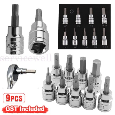 $22.47 • Buy 2-10mm 9X Allen Key Sockets Hex Bit Socket Set 3/8  Drive Drill Metric Tools Kit
