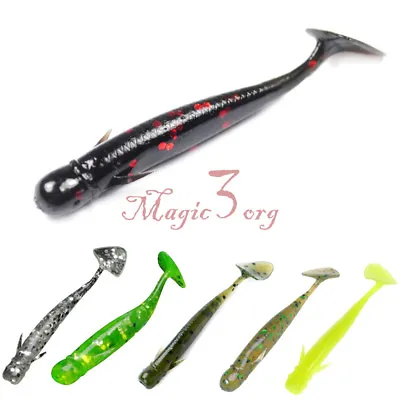 Lot Fishing Soft T-Tail Lures 2  Jig Worm Lifelike Swimbaits Crappie Bass Perch • $14.34