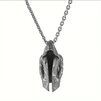 Assassin Cloak Jewelry Vintage Silver Mysterious Sexy Hoodie Pendant Necklace • $12.78