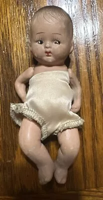 Vintage 5” Bisque Jointed Baby Doll Made In Japan Hand Painted Features Darling • $6.99