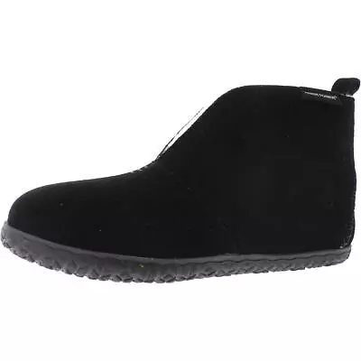 Minnetonka Womens Black Suede Lined Ankle Boots Shoes 10 Medium (BM) BHFO 3384 • $15.99