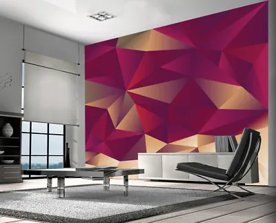 Geometric Background Wallpaper Wall Mural Photo Picture Bedroom Room Decorations • £49.99
