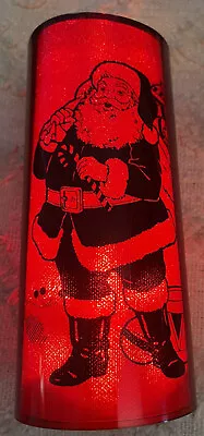 Vintage LED Christmas Pillar Candle Santa Battery Operated Plastic • $9