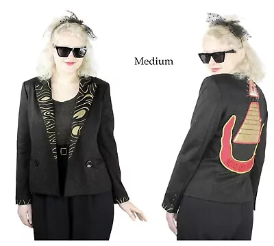 Desperately Seeking 80s Pyramid Style Size Medium Black Glitter Jacket • $181.50