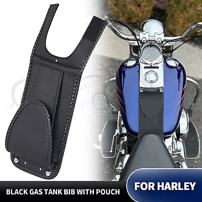 Motorcycle Tank Bib W/ Pouch Black For Harley Night Train FXSTB Softail Springer • $41.98