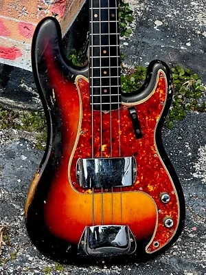 1960 Fender Precision Bass Desirable Slab Neck 1 Owner 100% Untouched From New. • $23495