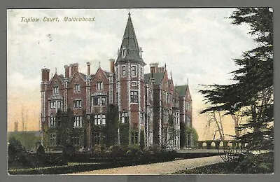 Vintage Postcard Taplow Court Maidenhead Berks. Pmk Maidenhead 1907 • £4