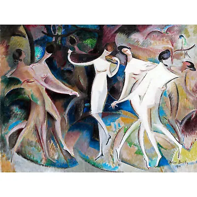 Alice Bailly Beauties Fancy Dancing Abstract Painting Art Canvas Print 18X24 In • £18.99