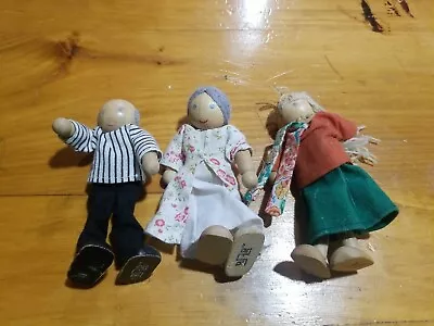 $0.01 • Buy Melissa & Doug Ryan’s Room Posable Wooden Dolls Figures Lot Of 3 For Dollhouse