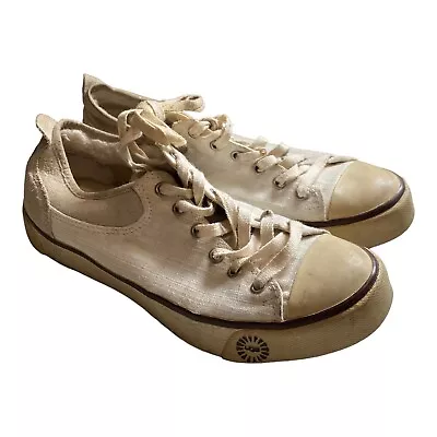 UGG Australia Evera Shoes Size 6 Sheepskin Lined Sneakers Cream & White #1798 • £17.62