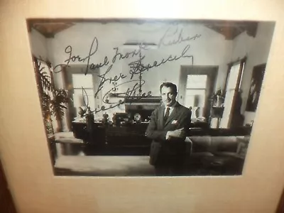 Vincent Price Signed And Framed 8x10 BXW Photo To 14 X16 Gold Glass Frame • $375