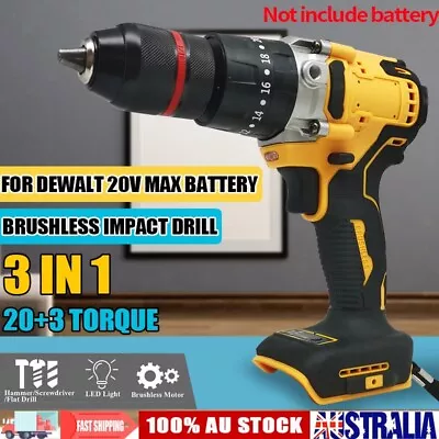 Cordless 1/2'' Impact Drill Driver Brushless Hammer Tool For Dewalt 18V Battery • $69.99