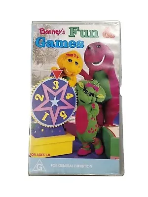Barney's Fun & Games Purple Dinosaur Vintage VHS Tape Tested VGC To GC Condition • $25