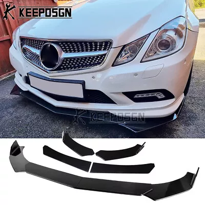 For Mercedes-Benz E-Class Gloss Front Bumper Lip Spoiler Splitter Wing Body Kit • $56.43