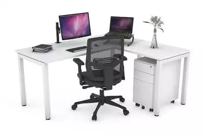 Quadro Square Leg - L Shaped Corner Office Desk [1800L X 1700W] • $825