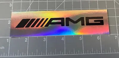 2X 5” Mercedes AMG Decal Sticker Black & Holographic GLOSSY BOGO FREE • $2.99